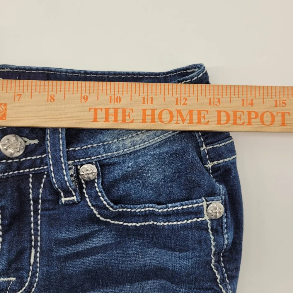 Miss Me Skinny Jeans Womens 26 Blue Mid Rise Embroidered Paisley E3520S6R - Picture 4 of 8